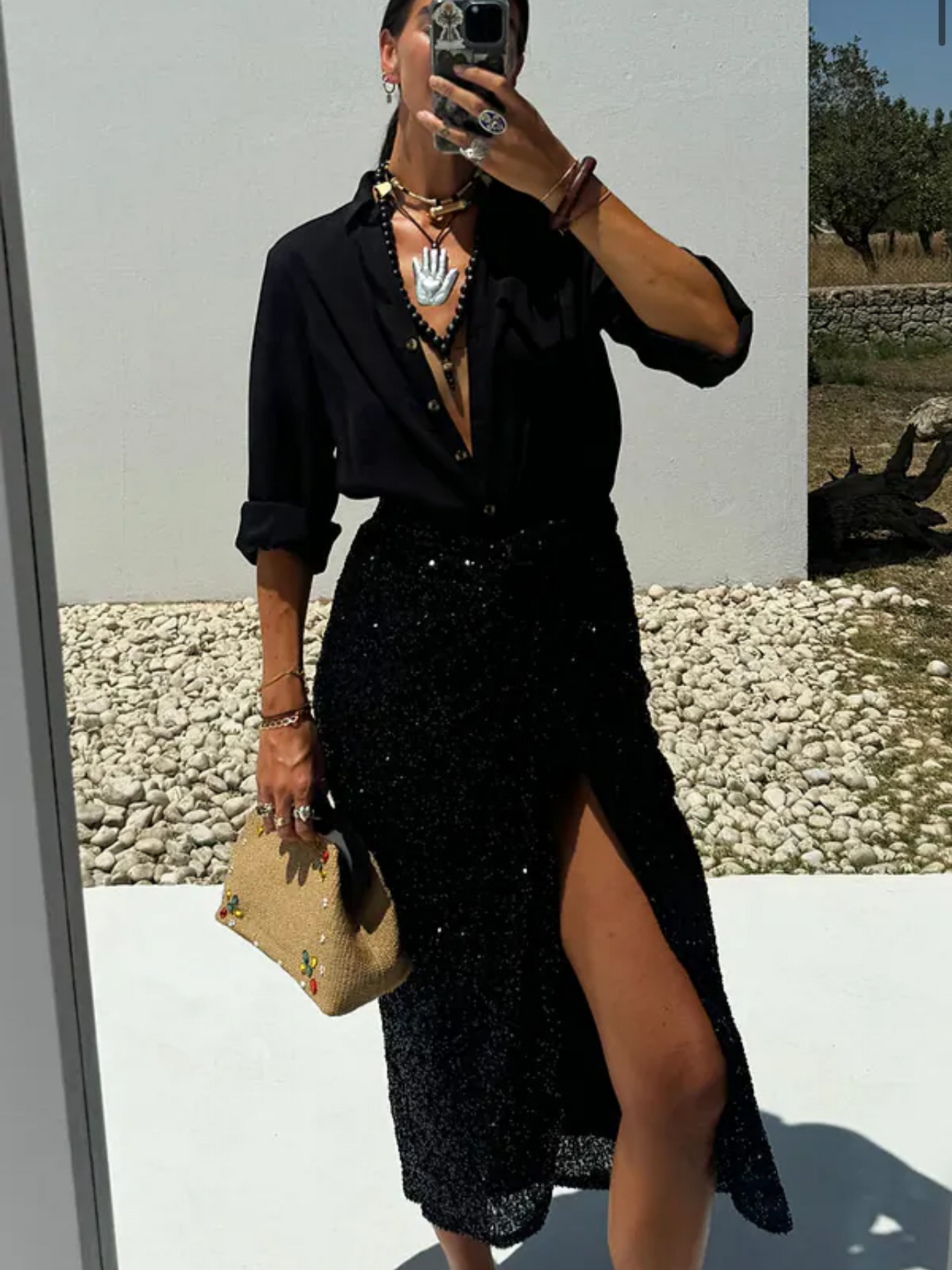 Falda sequin wrap