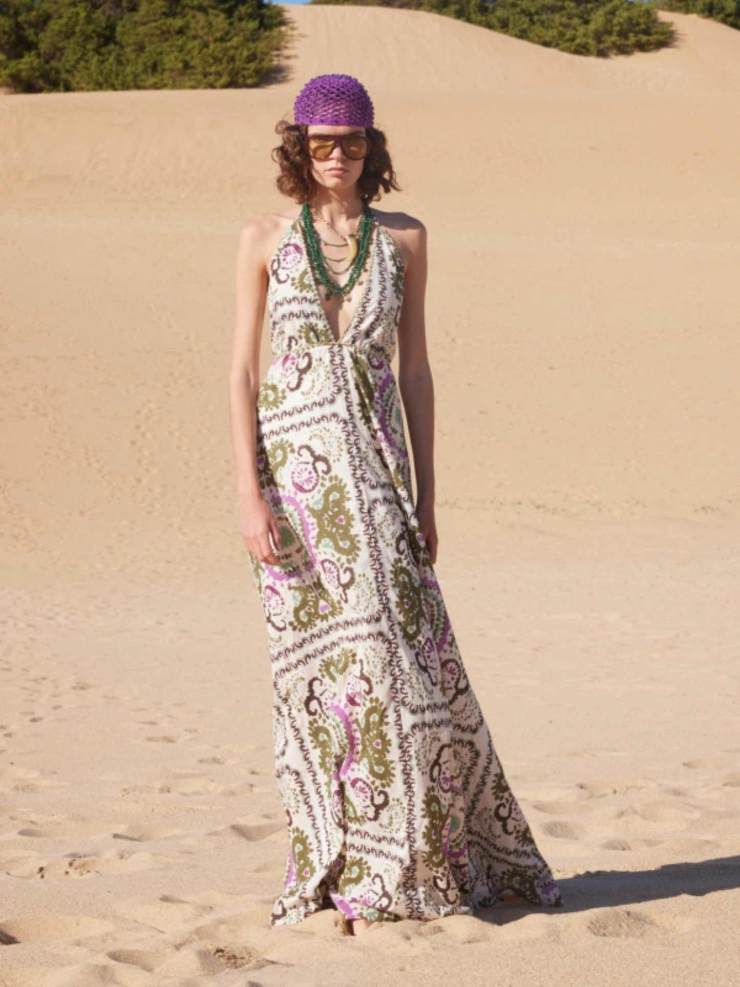 Vestido estampado largo