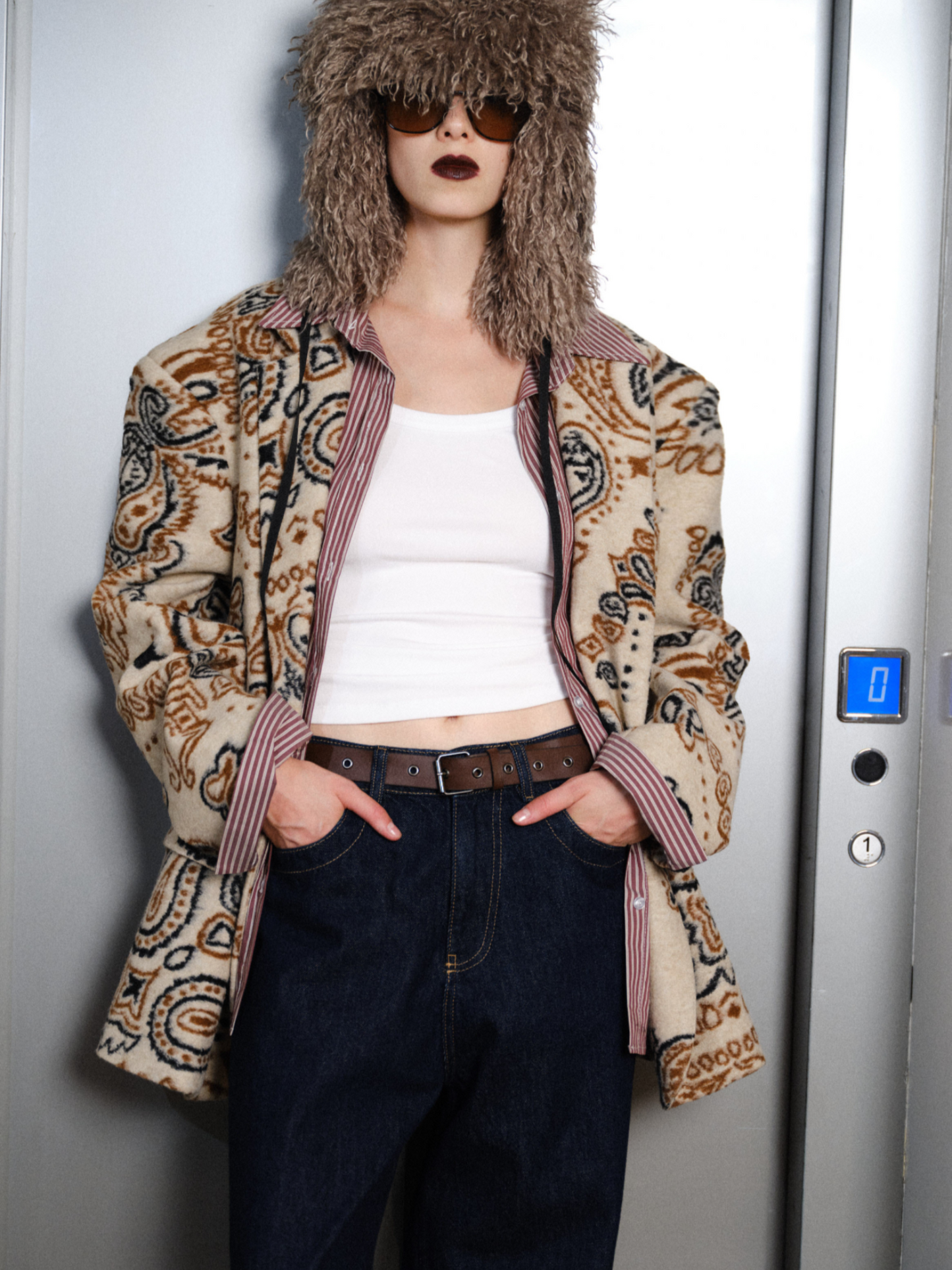 Blazer estampada oversize