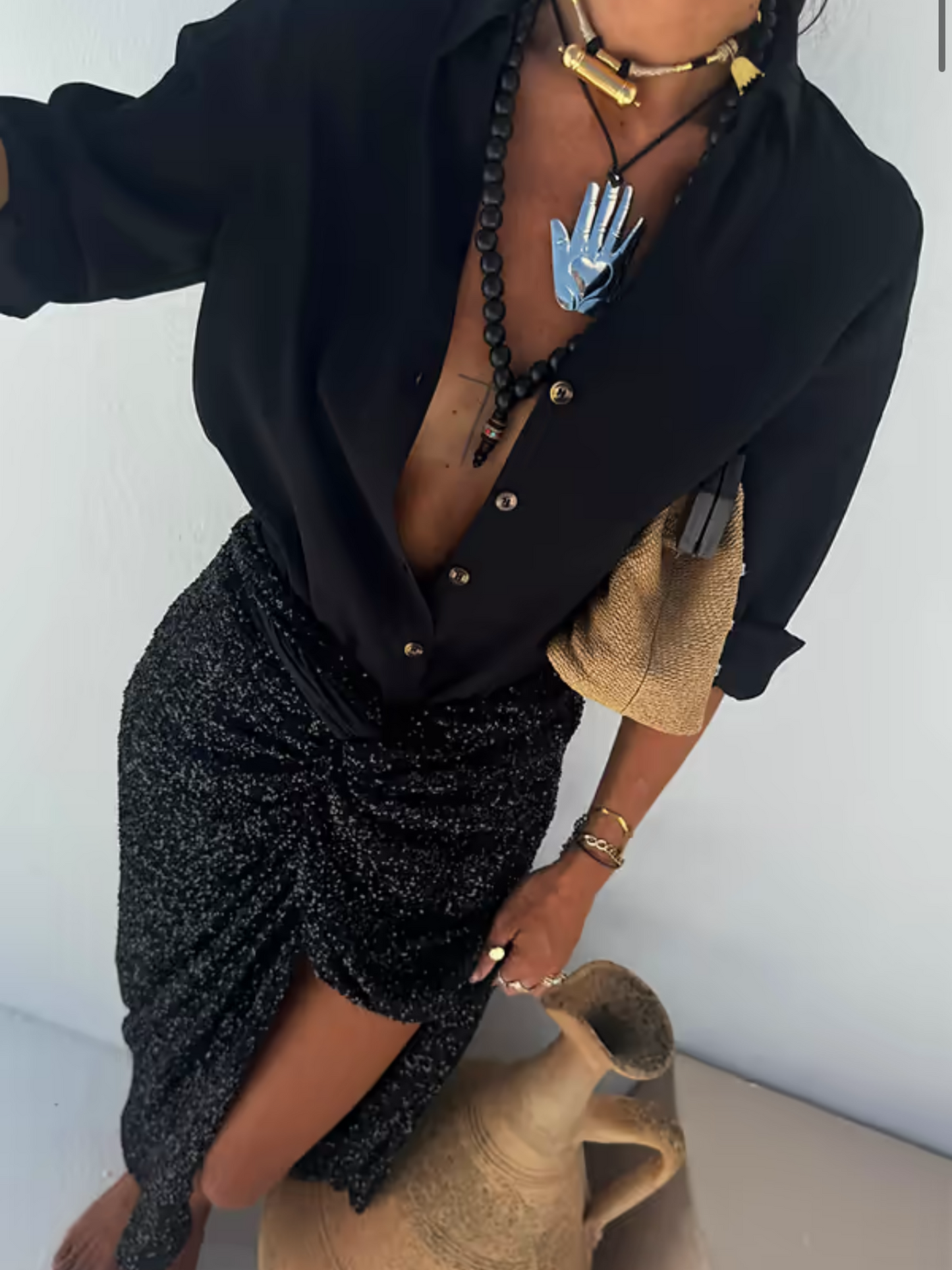 Falda sequin wrap