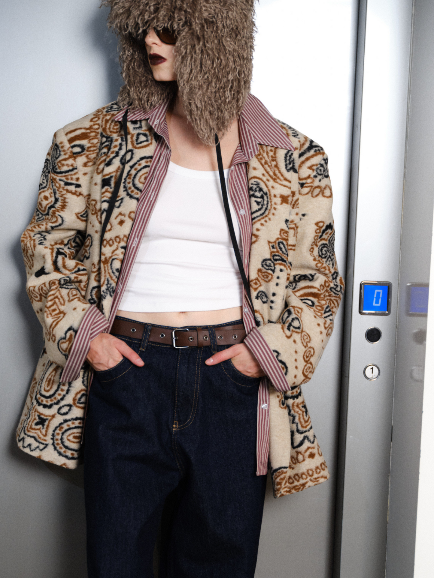 Blazer estampada oversize