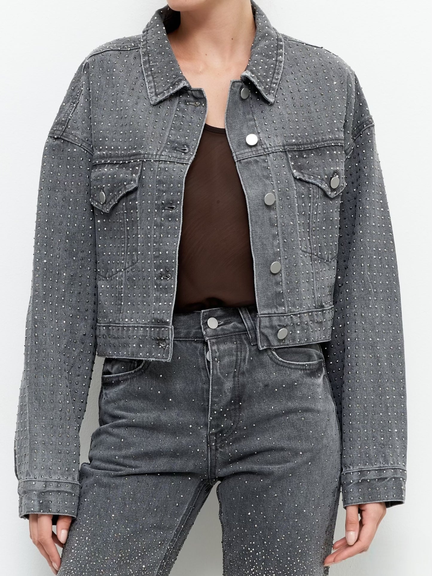 Chaqueta Denim Strass