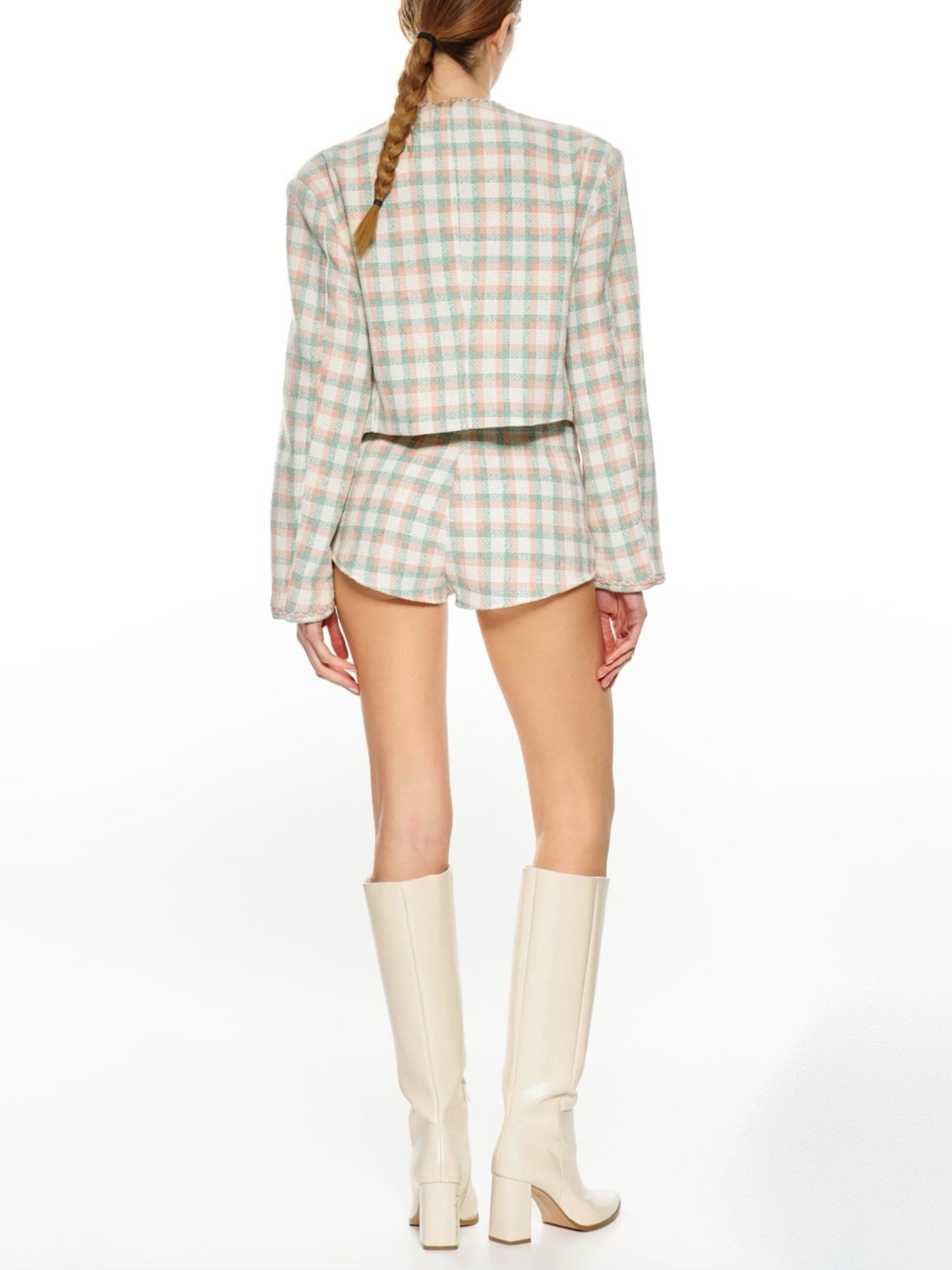 Chaqueta tweed flores