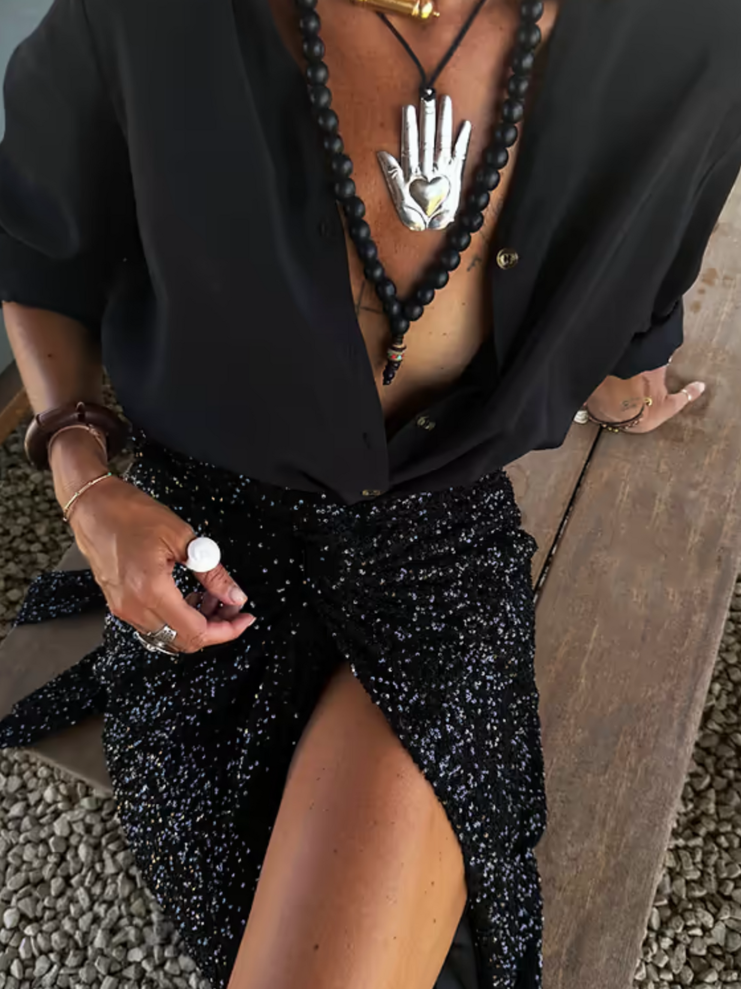 Falda sequin wrap