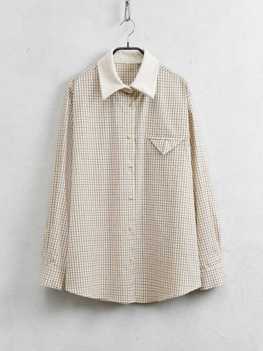 Camisa cuadros cuello pana