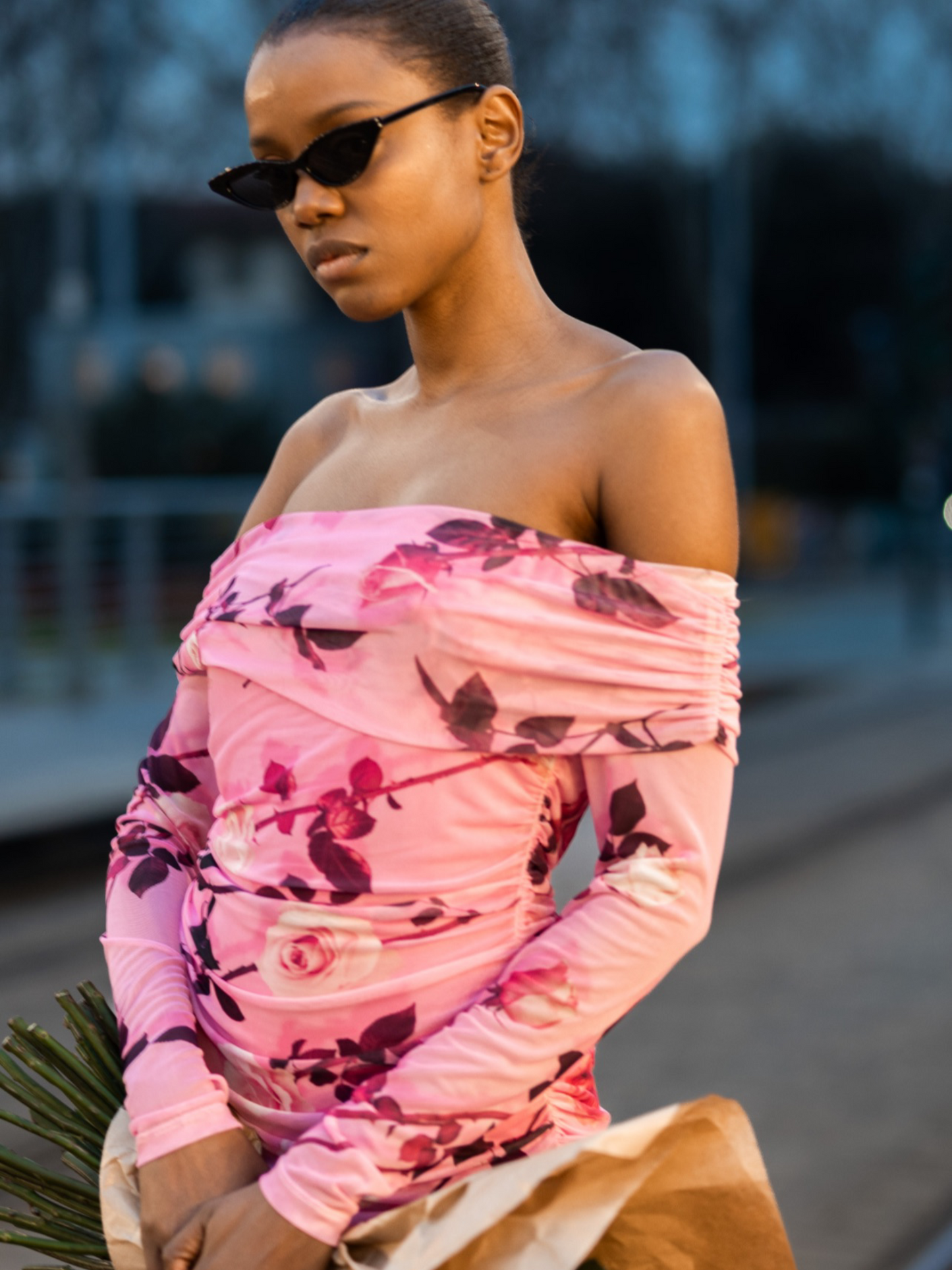 Vestido flores corto