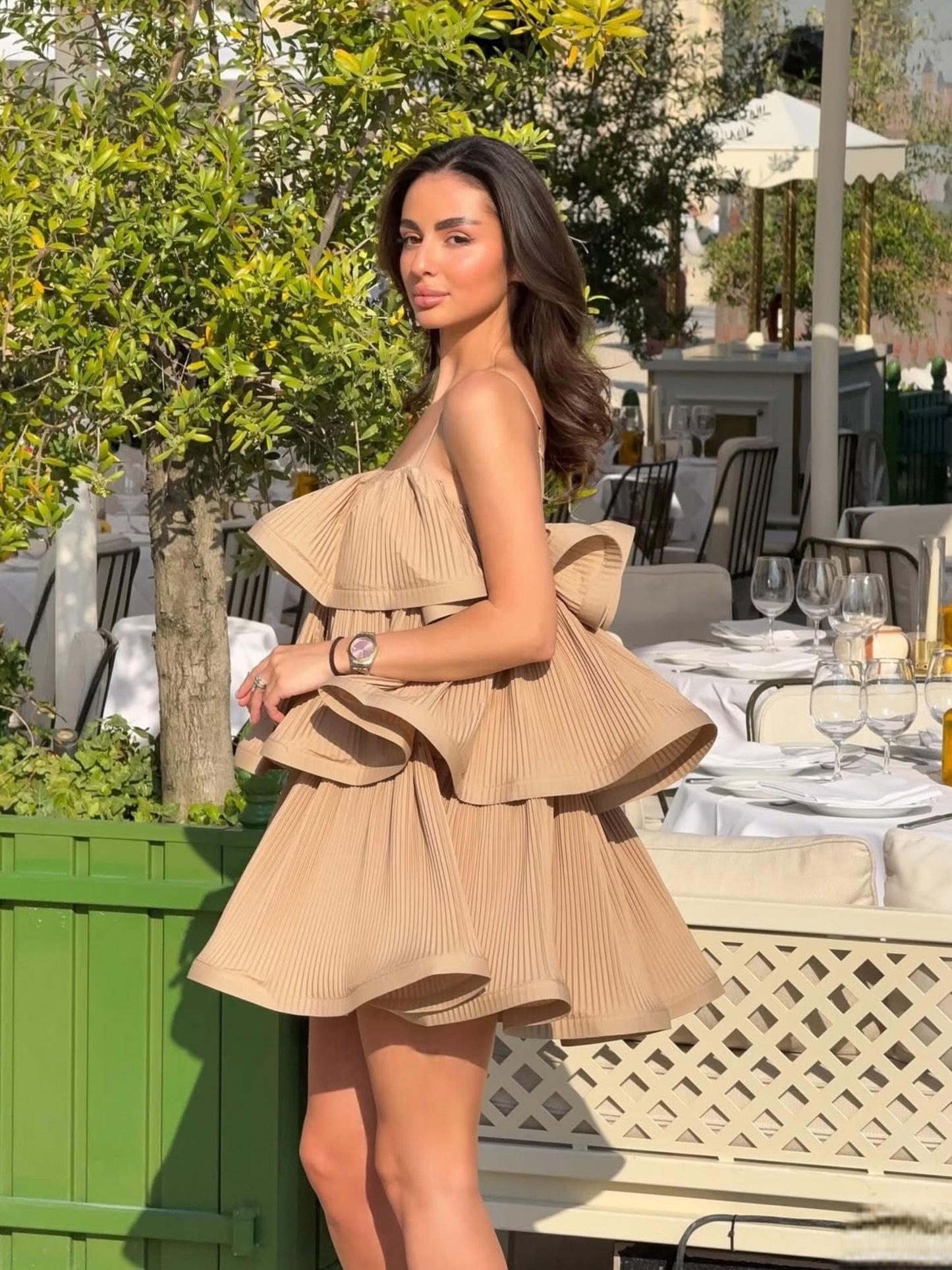 Vestido volantes maxi