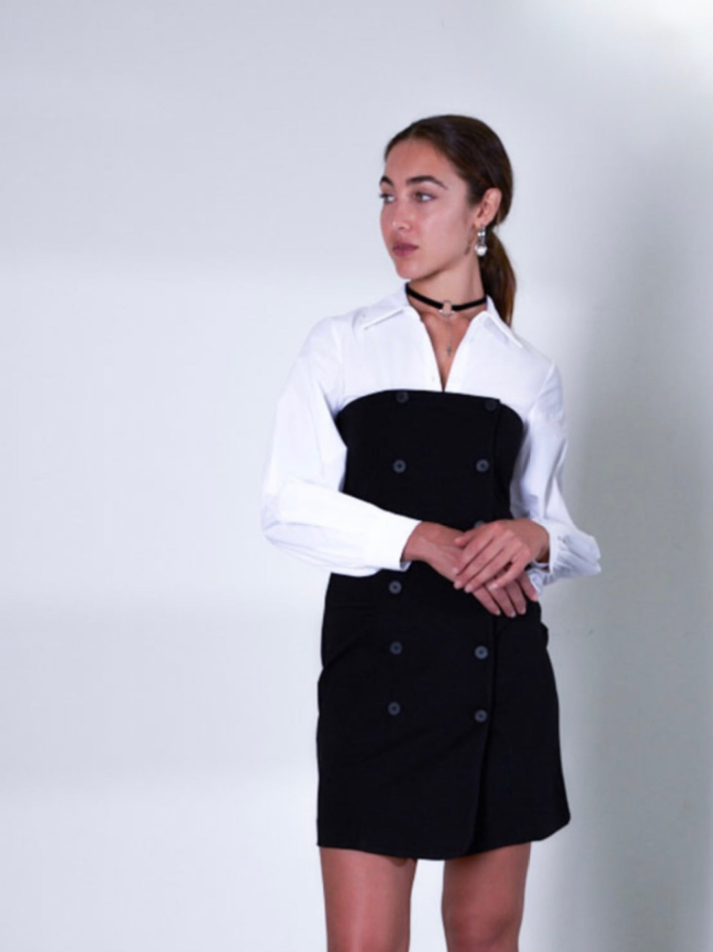 Vestido combinado camisa