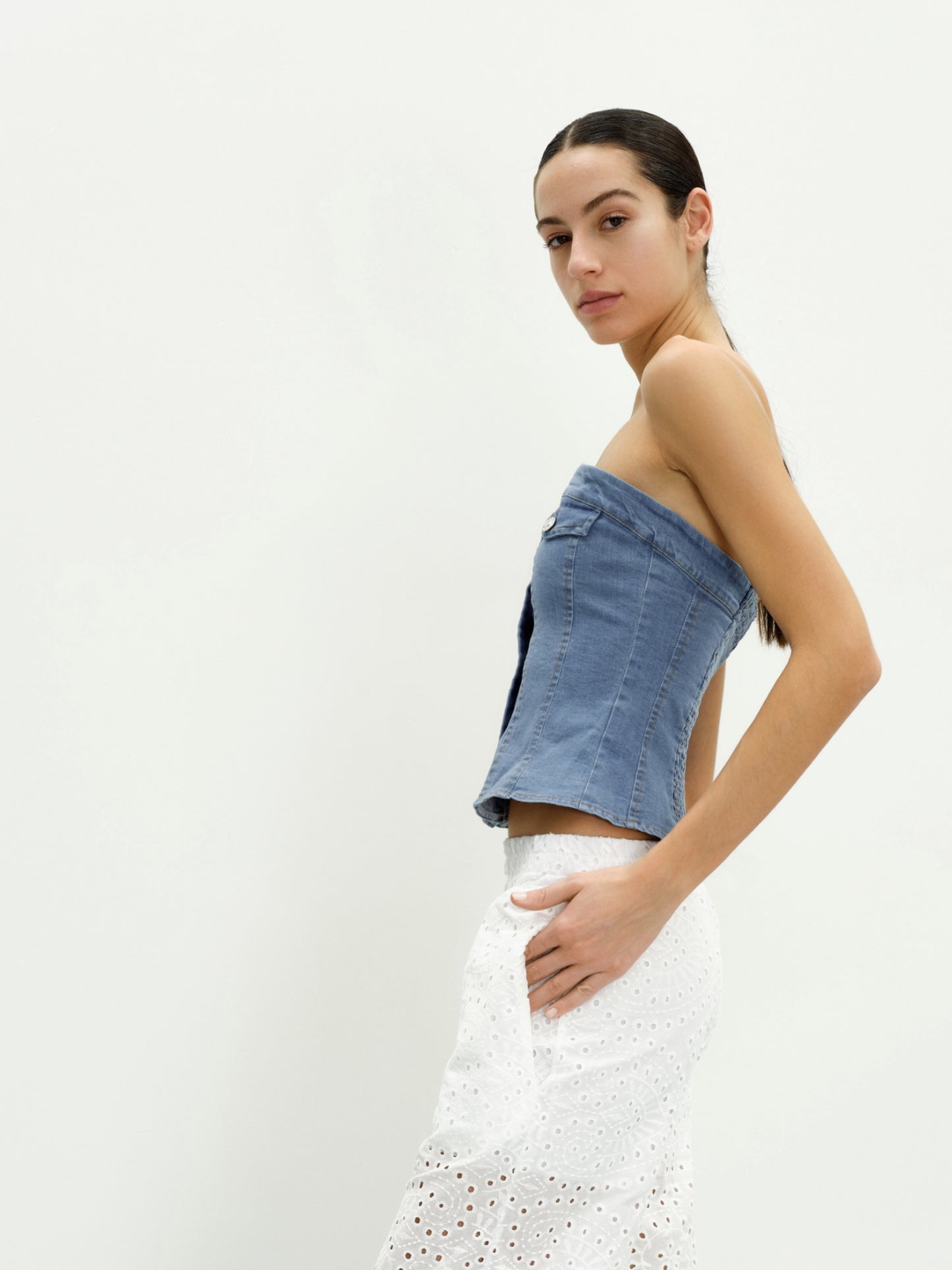 Top Denim Palabra Honor Bot