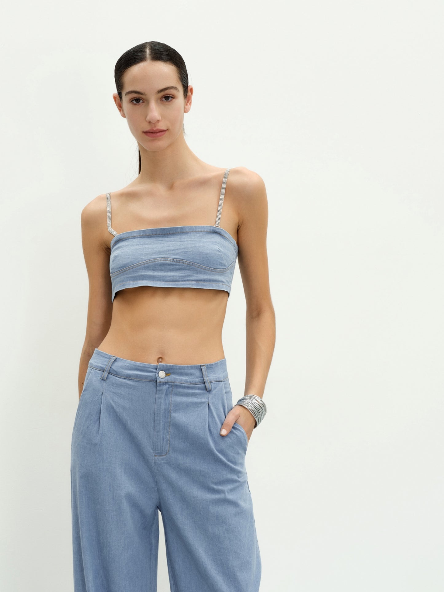 Crop Tirante Strass
