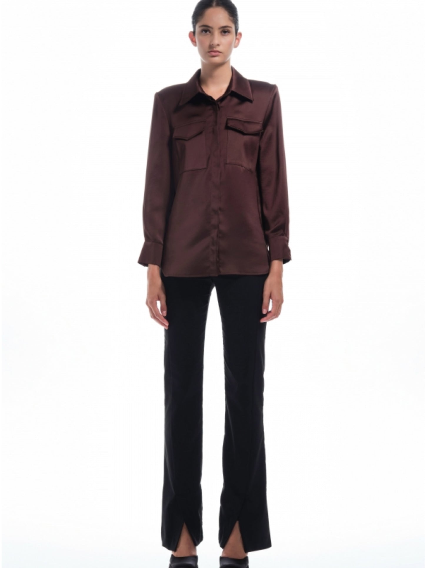 Camisa bolsillos fluida