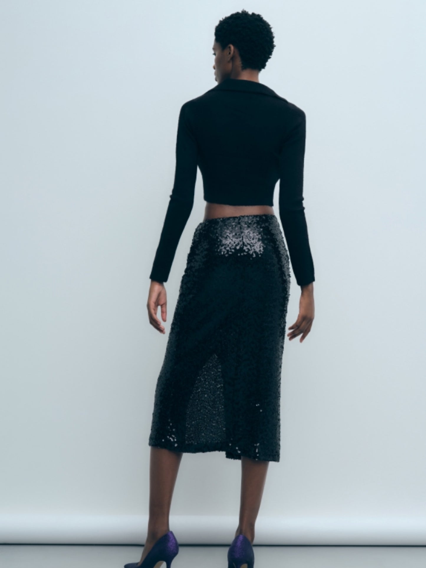 Falda lentejuelas midi