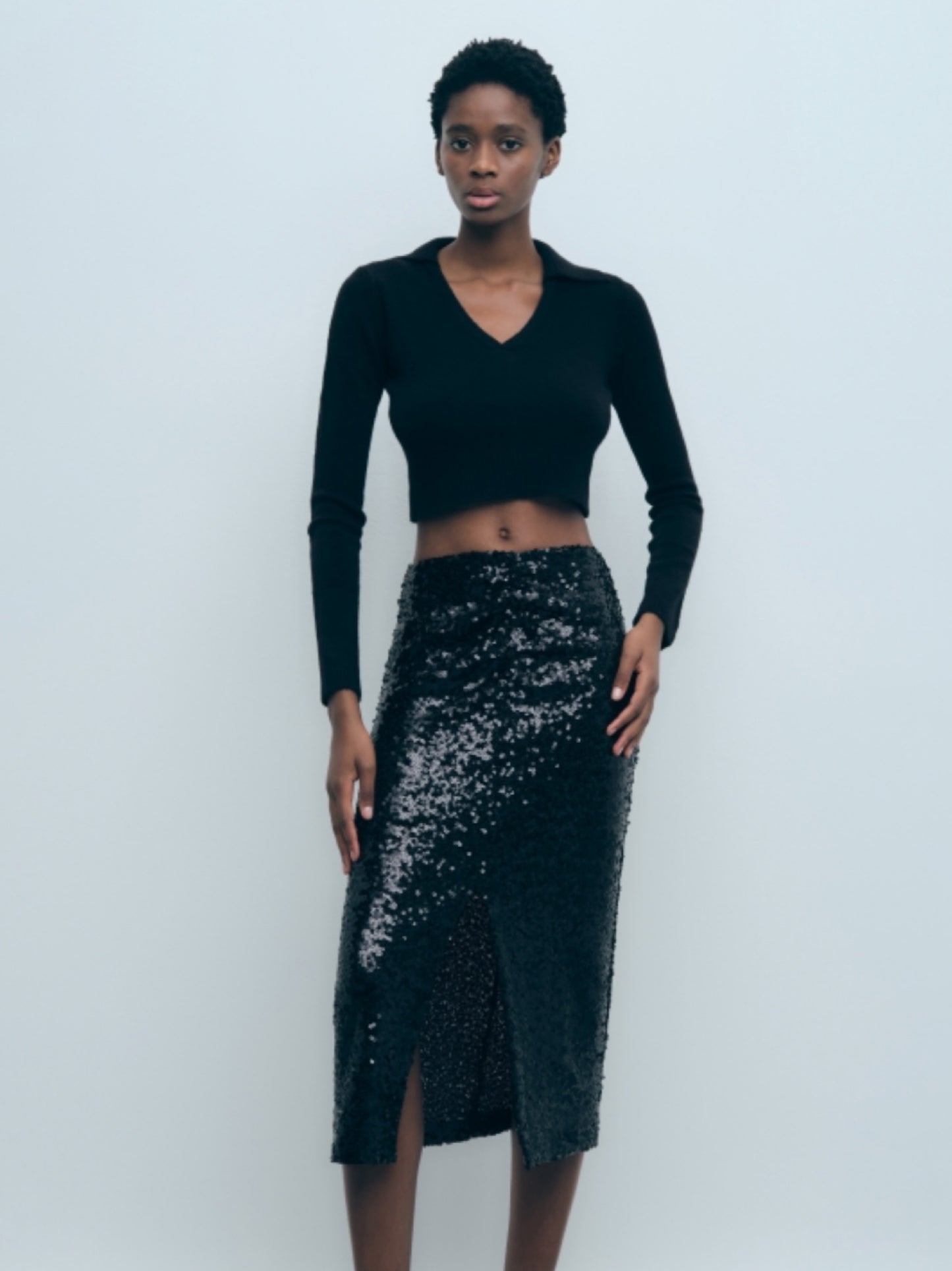 Falda lentejuelas midi