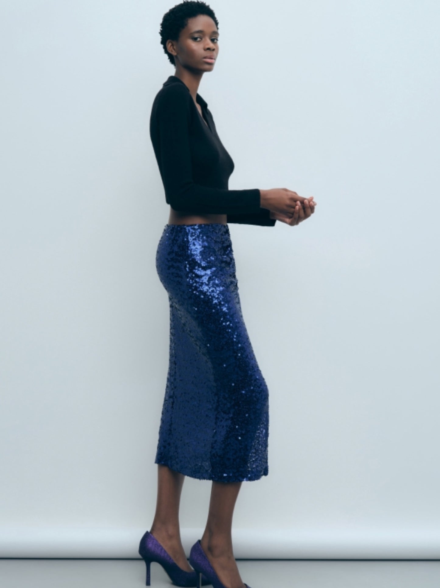 Falda lentejuelas midi