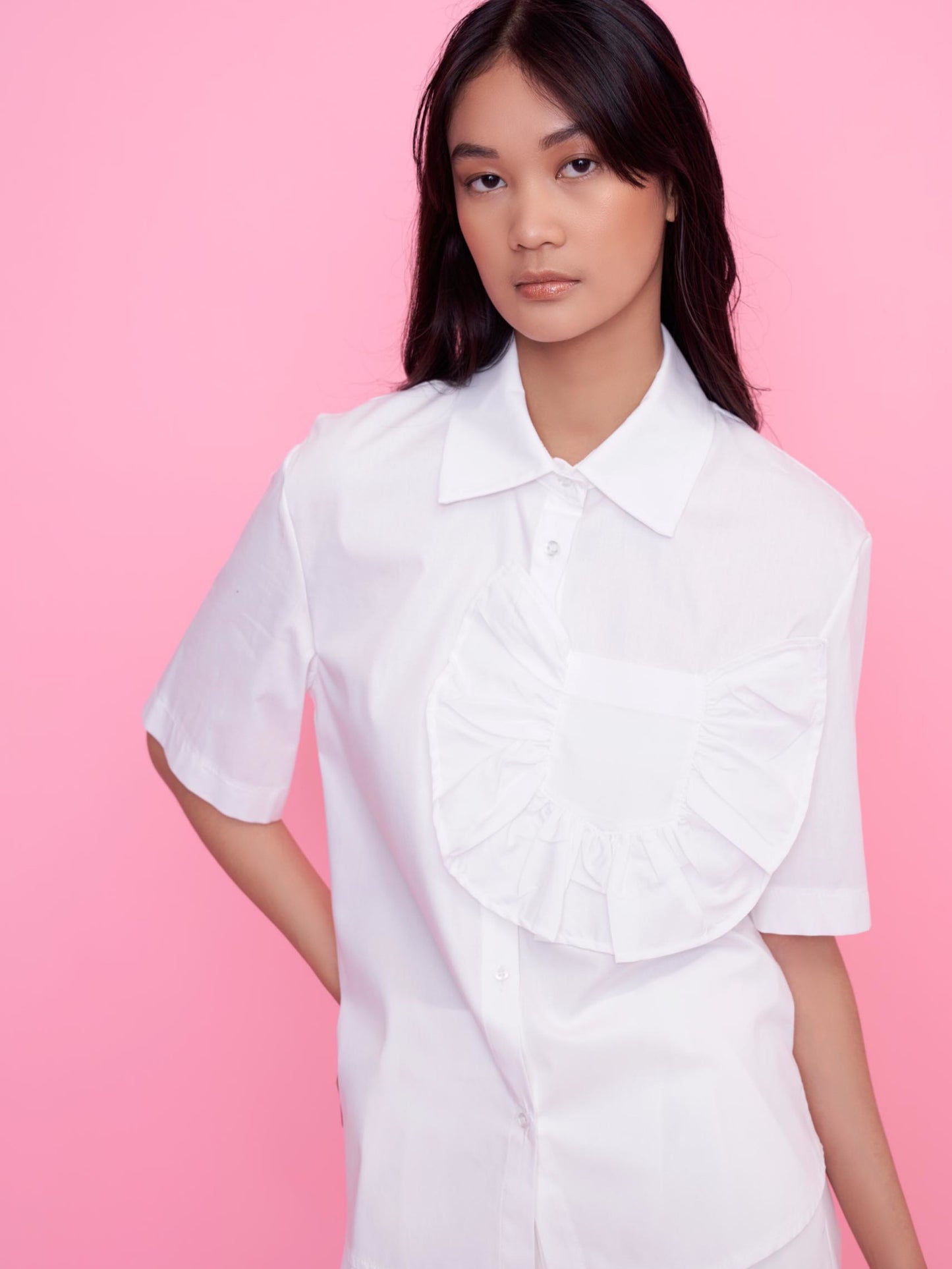 Camisa bolsillo volant