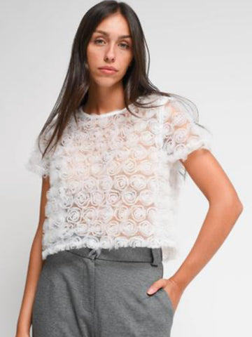 Top rosas tul