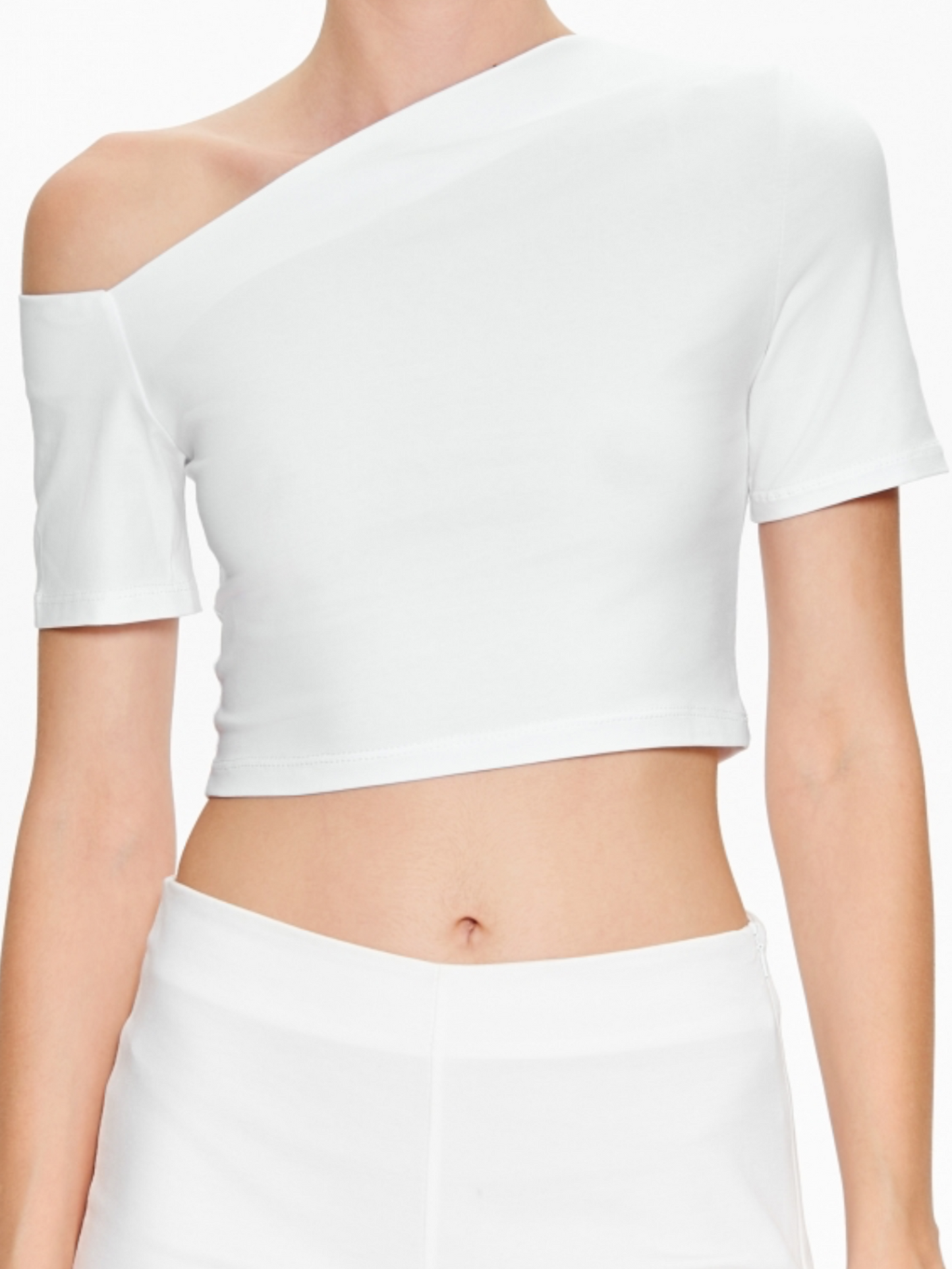 Camiseta crop asimetrica