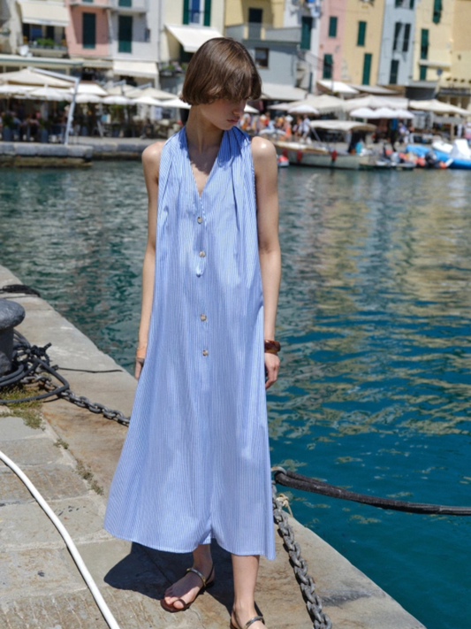 Vestido rayas cinturon