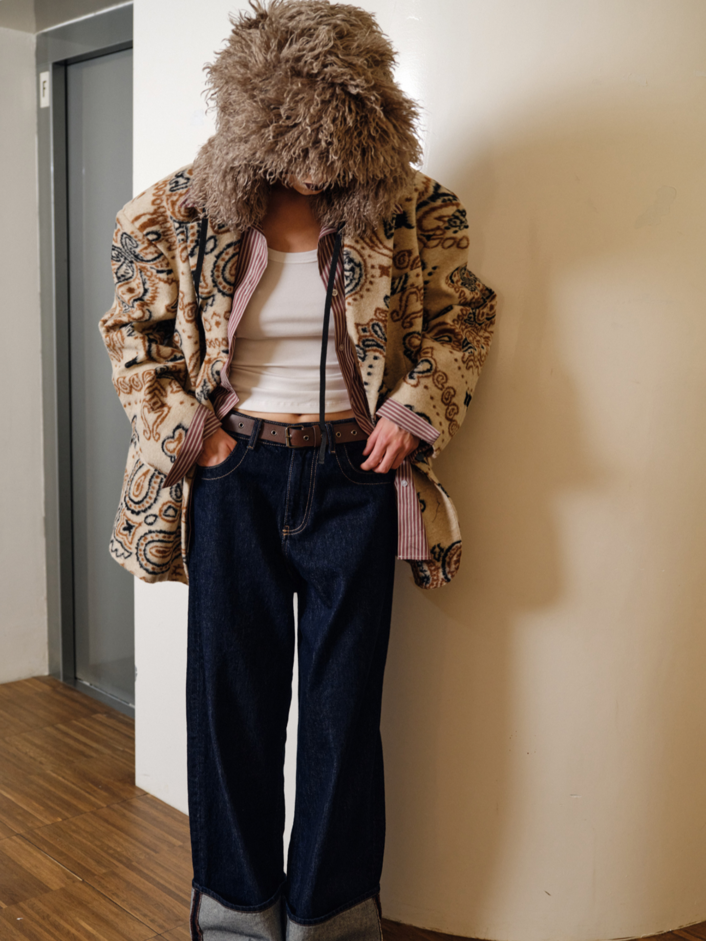 Blazer estampada oversize