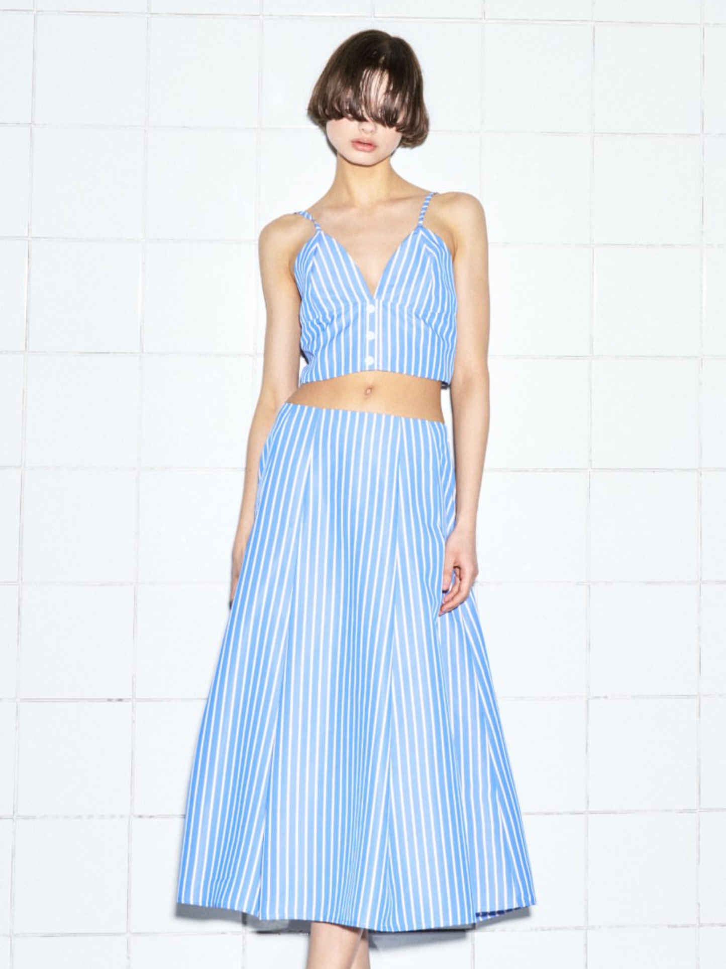 Falda midi rayas