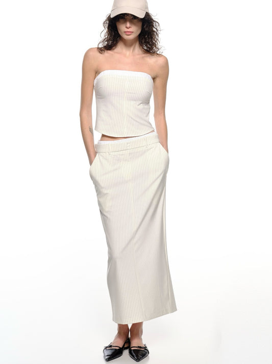 Falda midi rayas