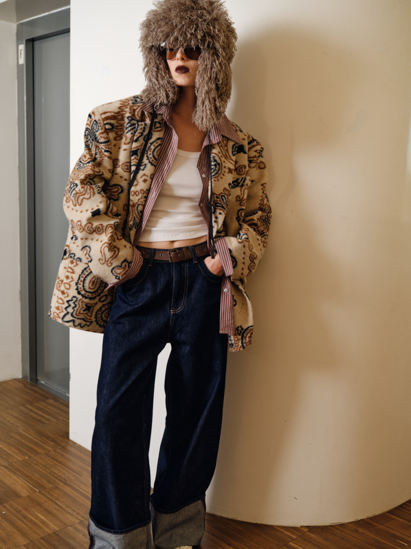 Blazer estampada oversize