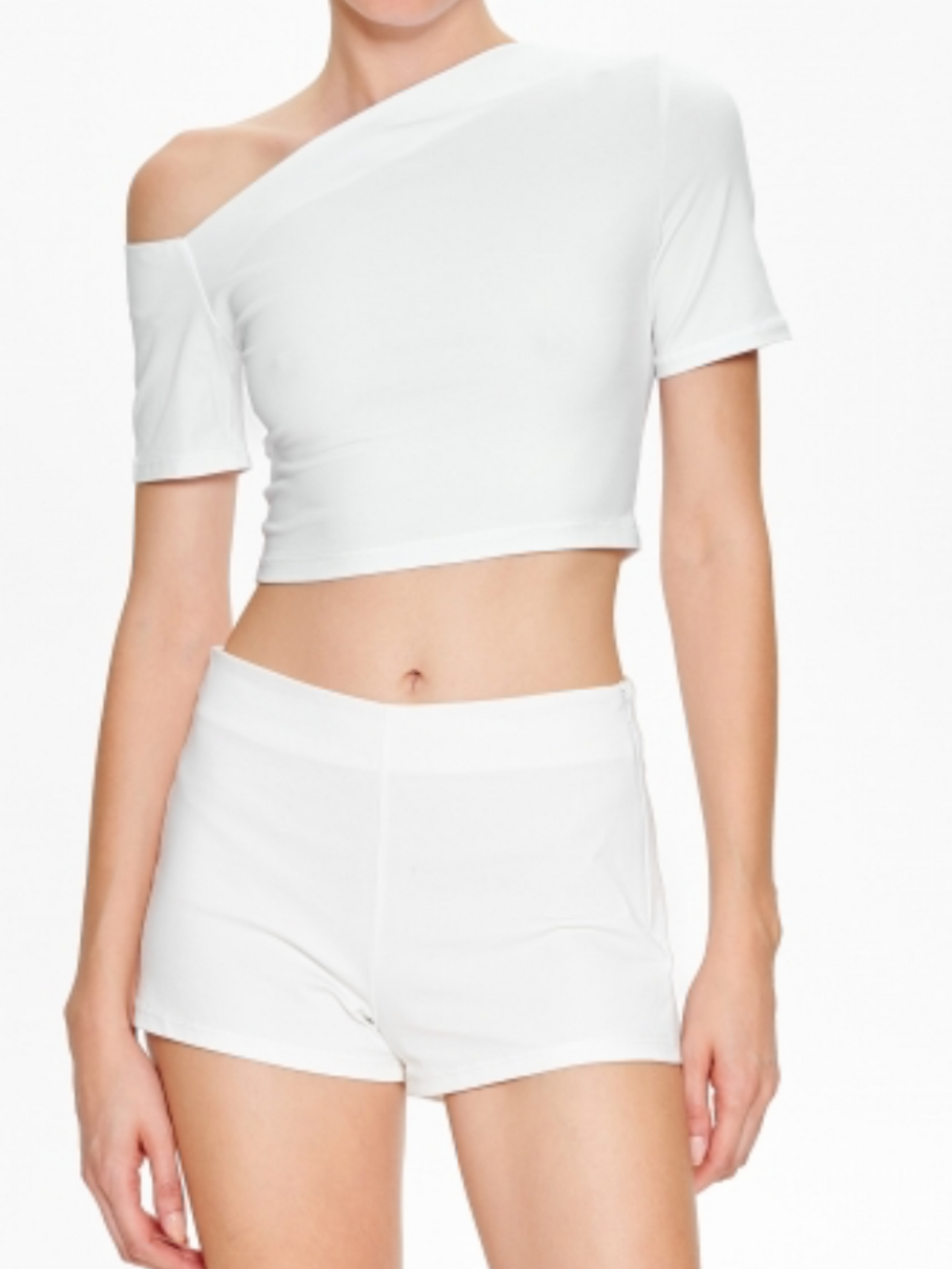 Camiseta crop asimetrica