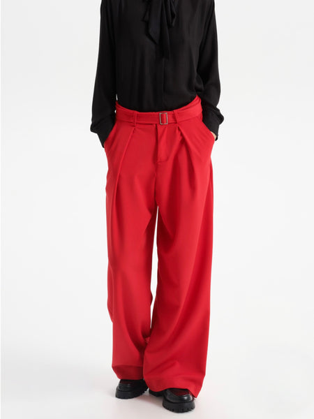 Pantalón ancho cinturón