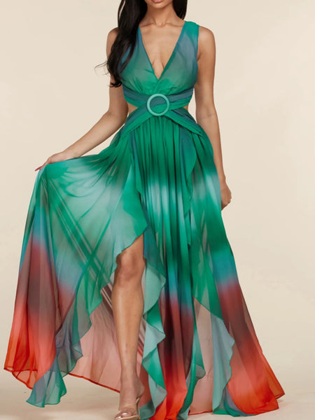 Vestido cut-out largo