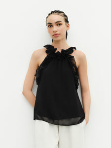 Top Halter Volantes Plisados