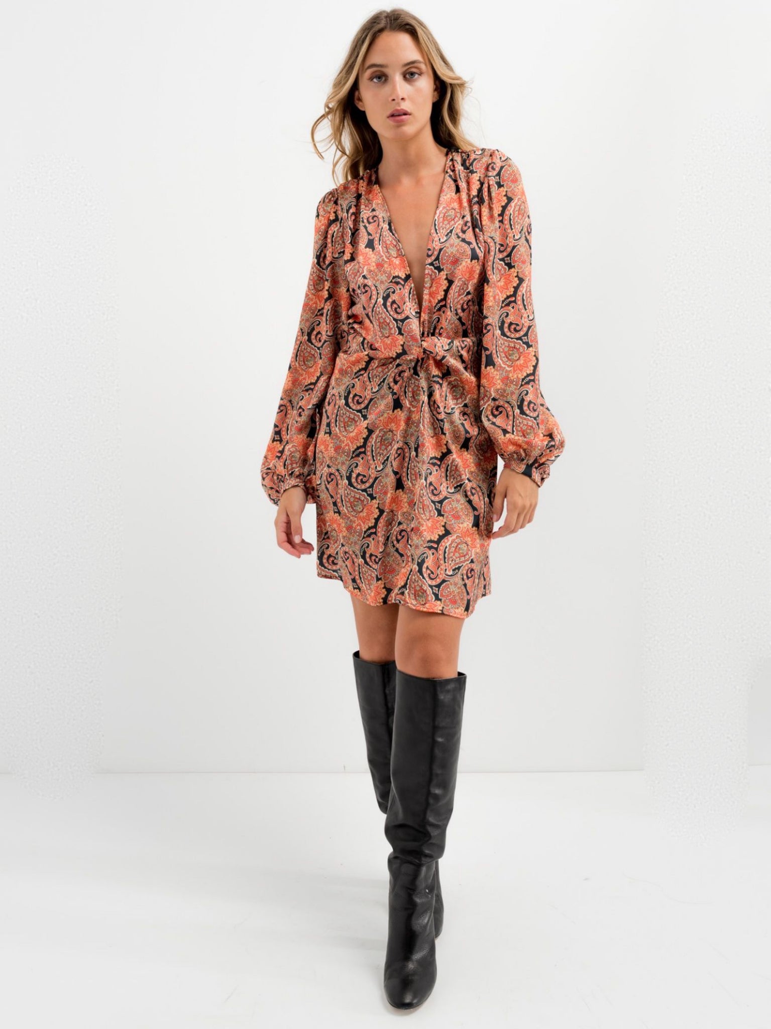 Vestido nudo estampado