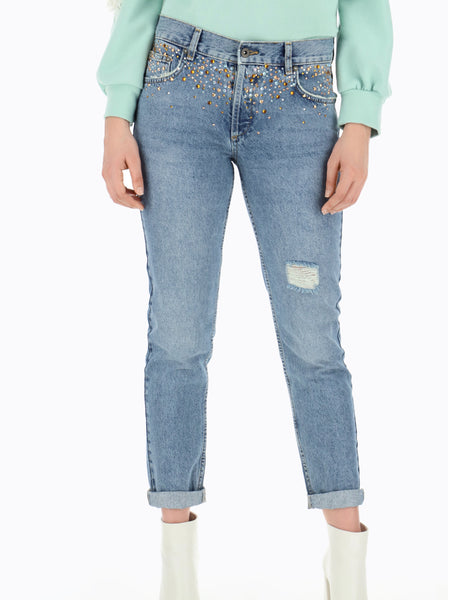 Denim strass